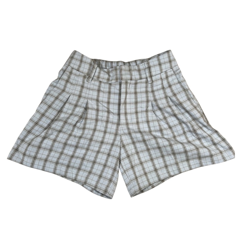 Urban Outfitters Plaid Pleated High Waisted Shorts Women's S Preppy Cottagecore